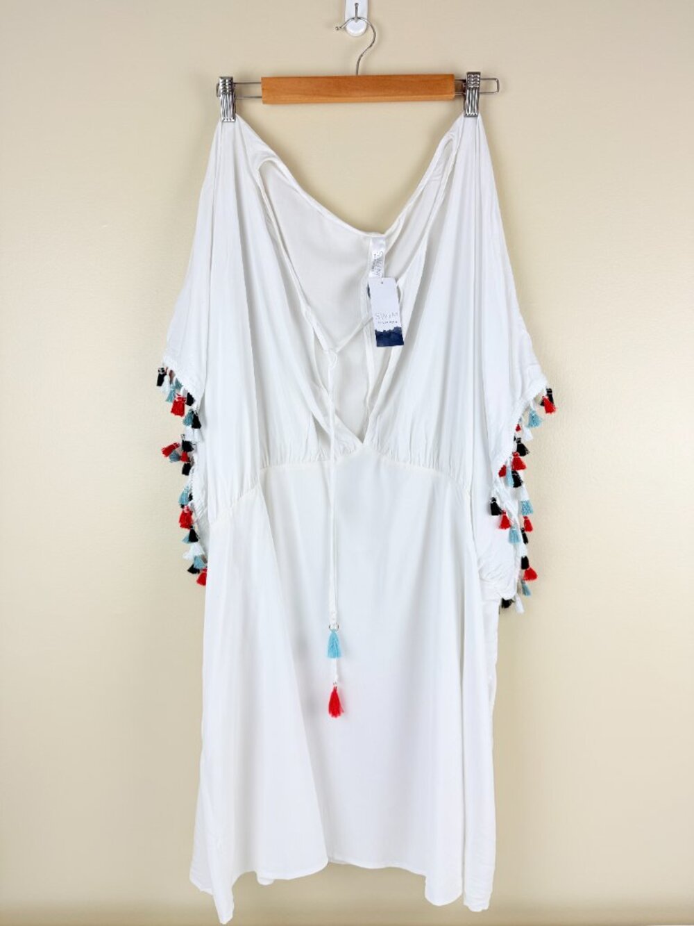 NWT SWIM by Cacique Plus Size 26/28 Tassel Trim Swim Cover Up Dress